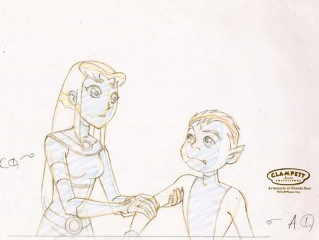 Teen Titans Original Production Drawing: Beast Boy and Starfire Online