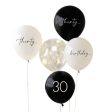 30th Birthday Golden Age Latex Balloons 5pcs Online