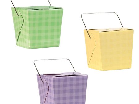 Multi-colored Plaid Baby Shower Favor Pails 12pcs Supply