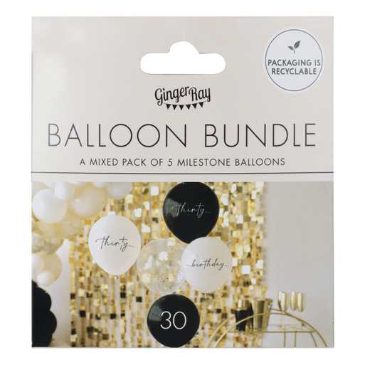 30th Birthday Golden Age Latex Balloons 5pcs Online