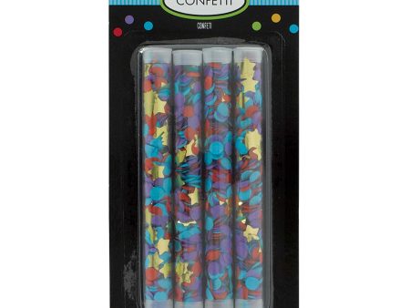 Multi Color Foil Confetti Tubes 6.50in, 4pcs Online Sale