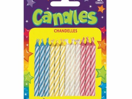 Multi-colored Candy Stripe Candles 24pcs Online Hot Sale