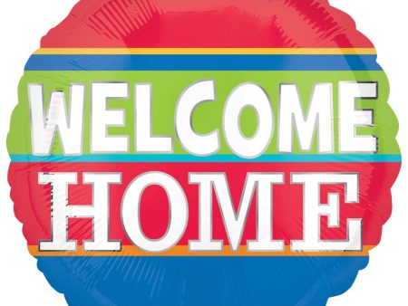 Welcome Home Colorful Stripes Balloon 18in Online now