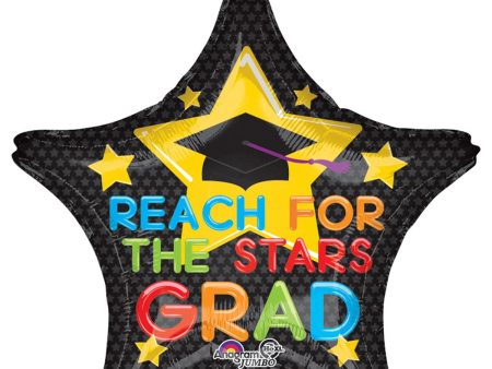 Reach for the Stars Grad Jumbo Foil Balloon 28in Online Sale