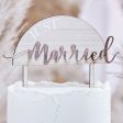 A Touch Of Pampas Cake Topper Just Married Acrylic On Wood Sale