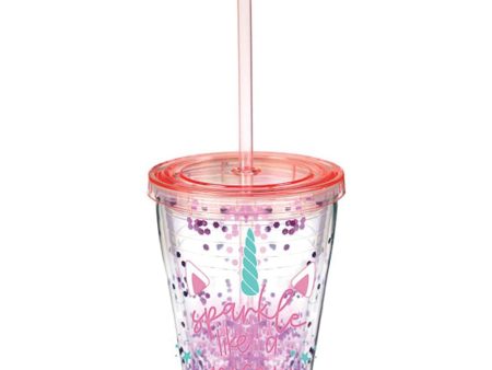 Enchanted Unicorn Plastic Tumbler with Confetti 12oz Online